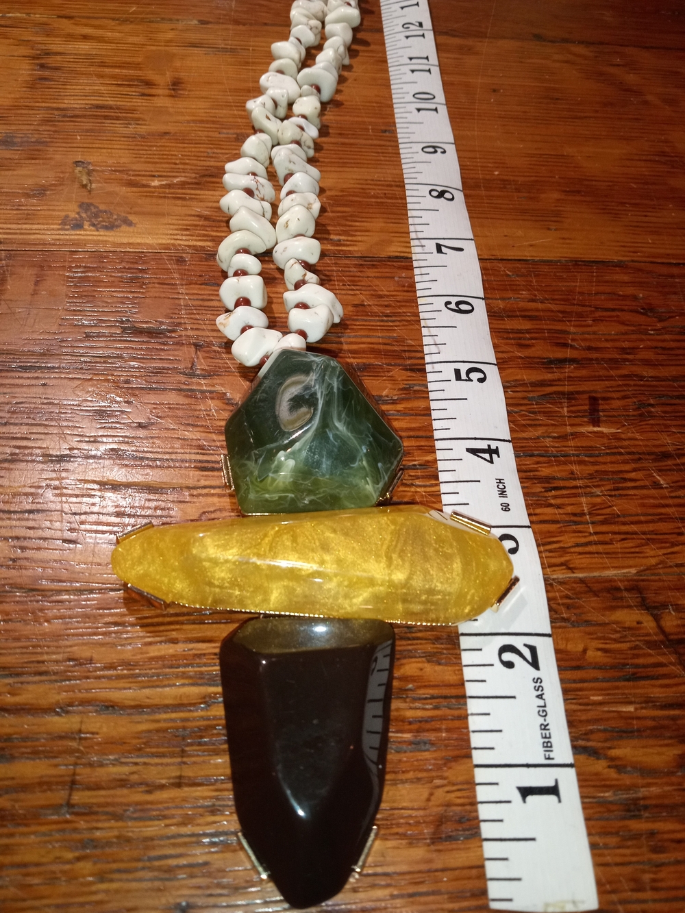 Women’s Multicolor Statement Necklace with Yellow, Green, Black Accents